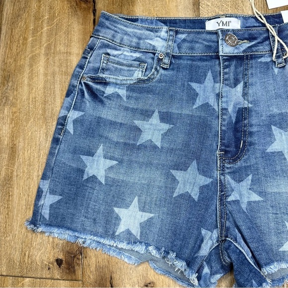 NWT YMI | 4th of July Star Print Jean Shorts Size 5/27 - Picture 3 of 12